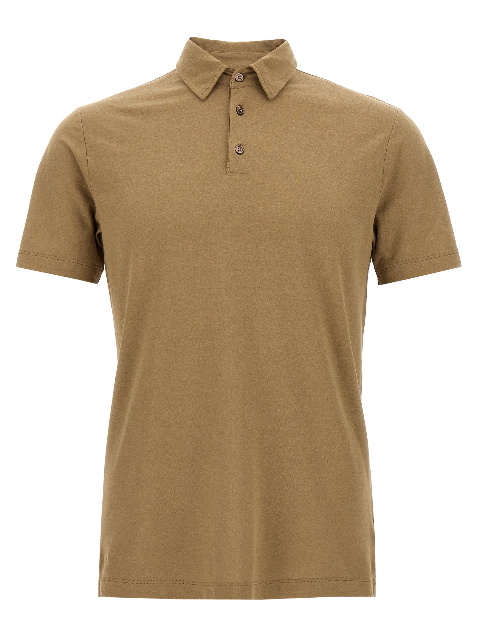 Beige Cotton Polo Shirt