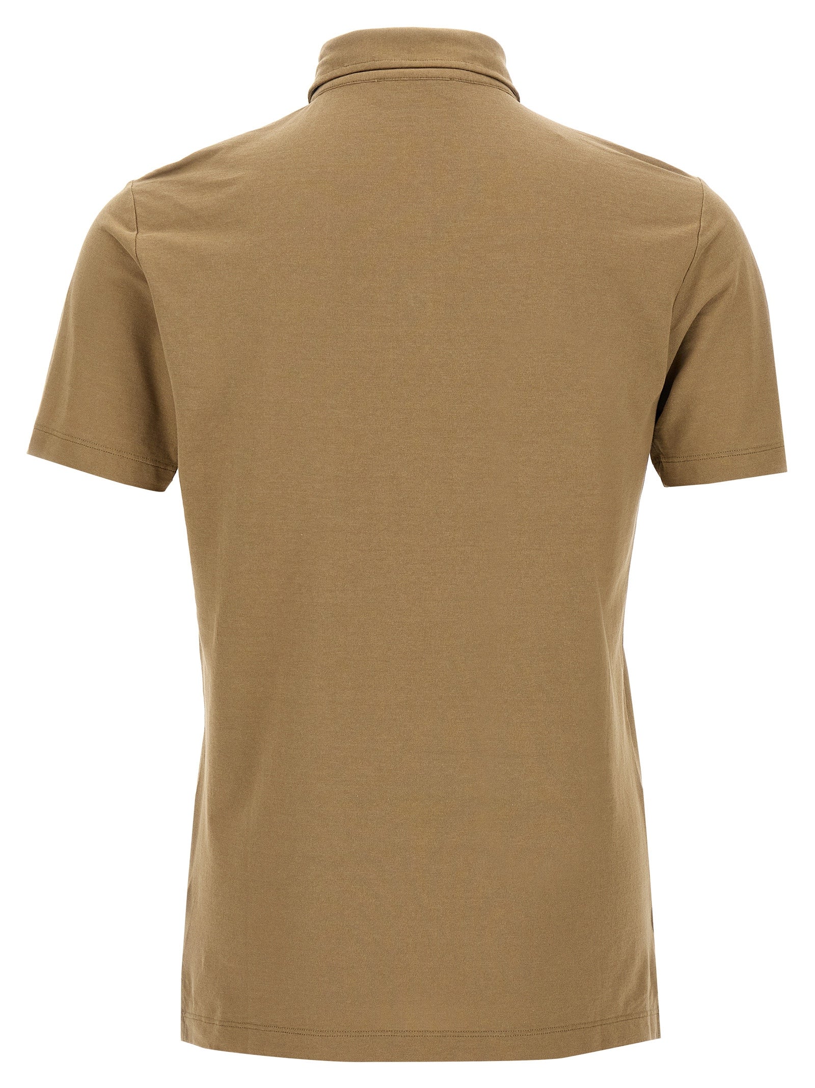 Beige Cotton Polo Shirt