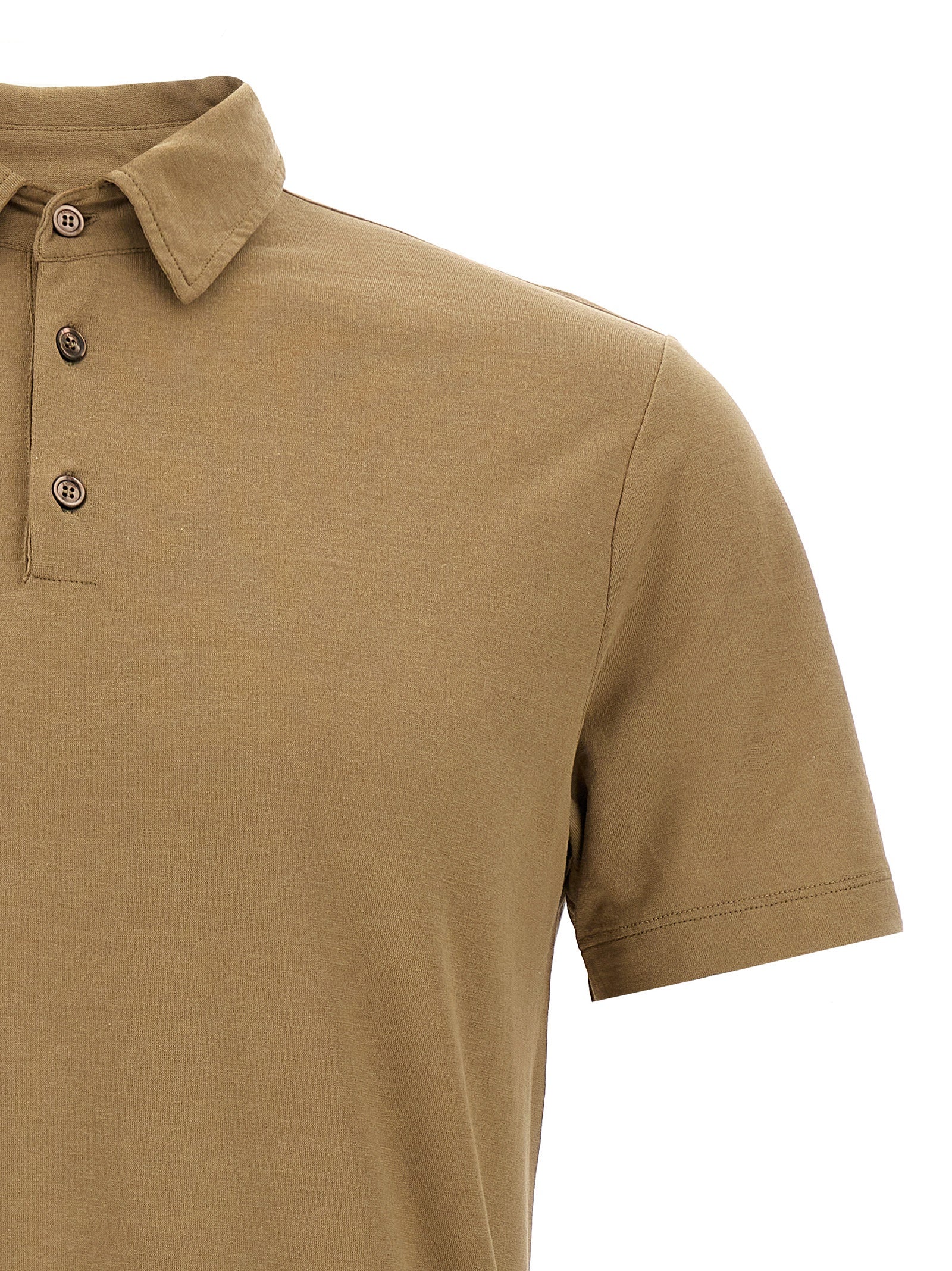 Beige Cotton Polo Shirt