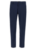 Blue Cotton Cropped Pants