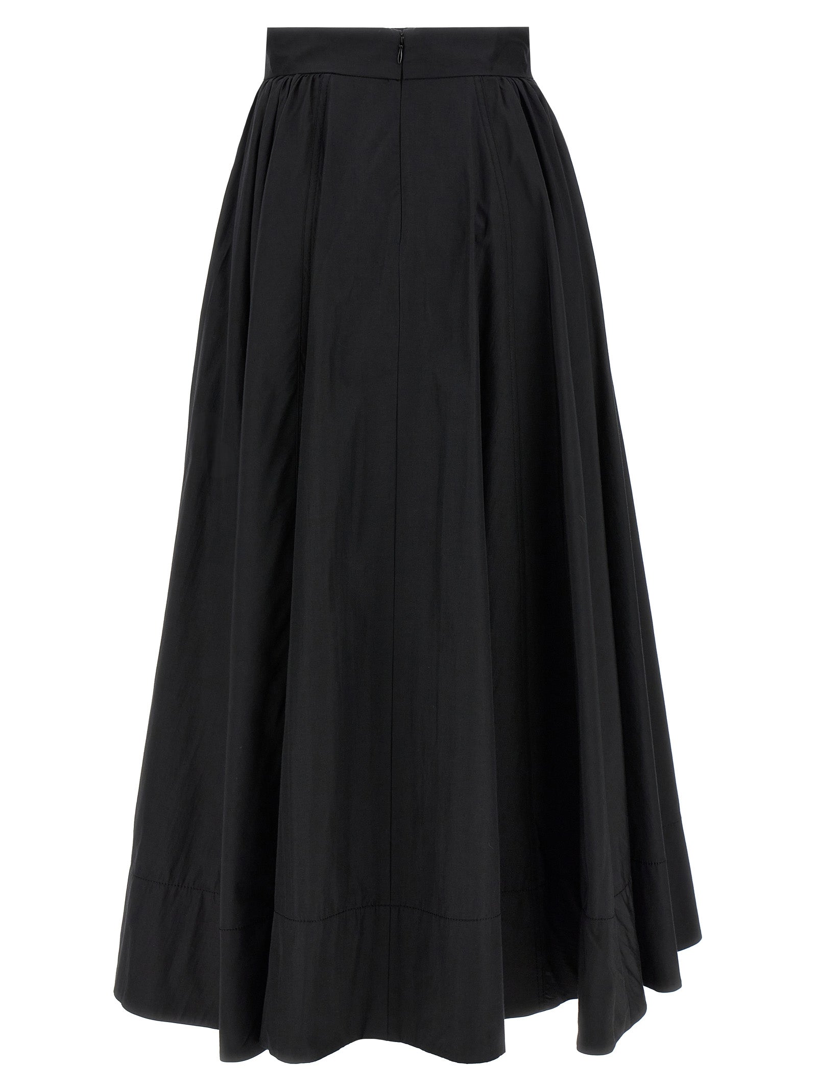 Black Polyester Mini Skirt