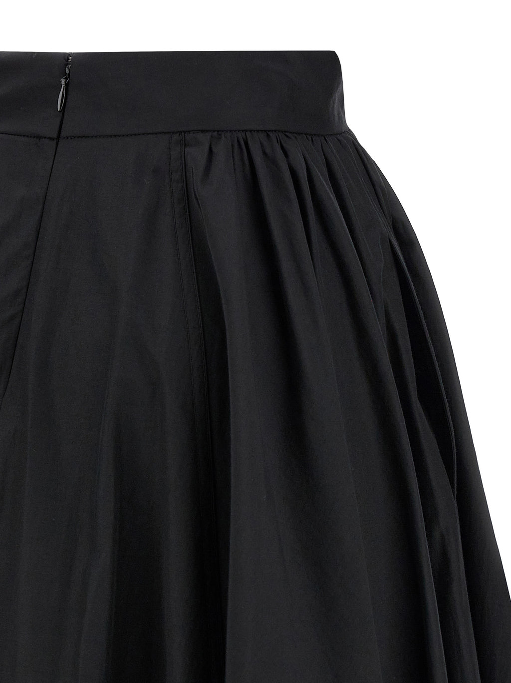 Black Polyester Mini Skirt