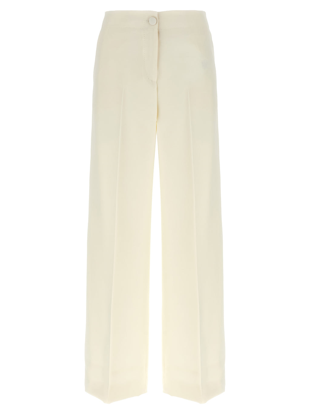 White Wool Casual Pants