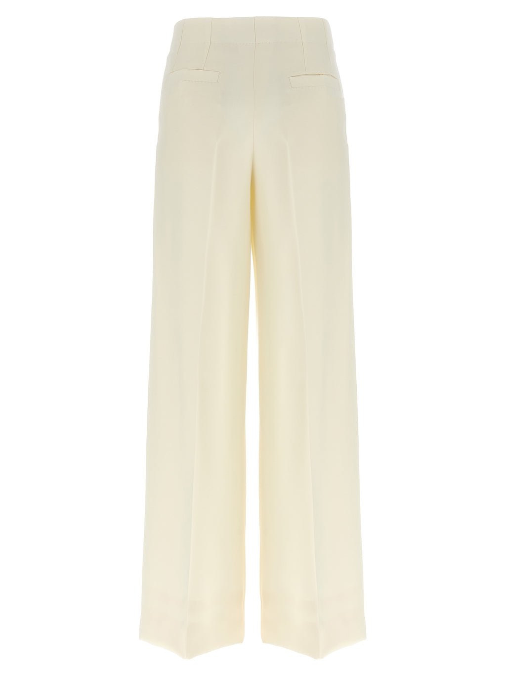 White Wool Casual Pants