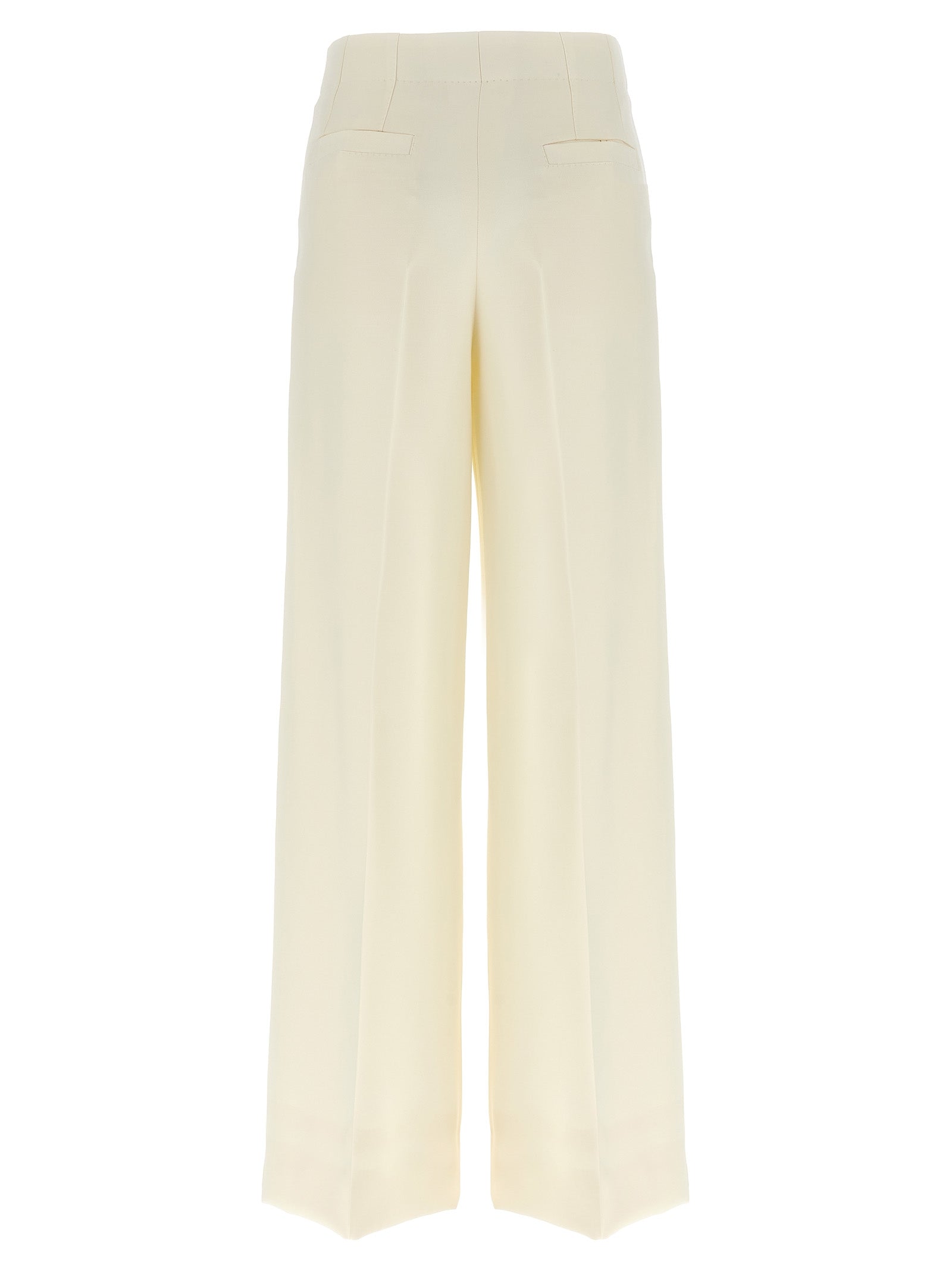 White Wool Casual Pants