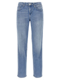 Blue Cotton Straight-Leg Jeans