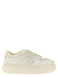 Beige Calfskin Platform Sneakers