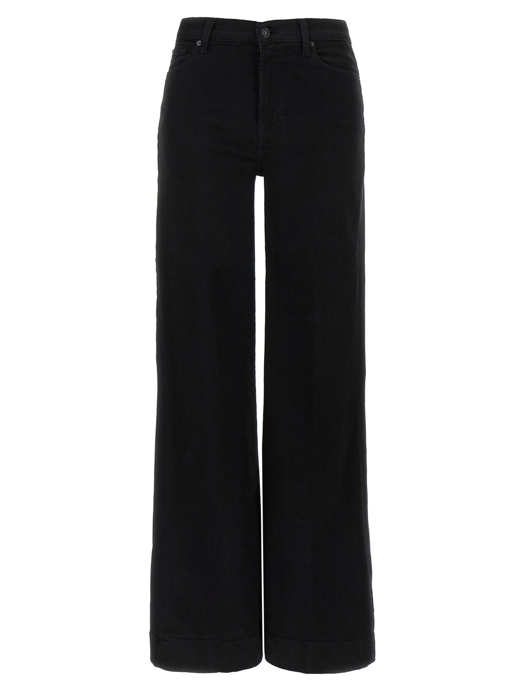 Black Cotton Flared Jeans