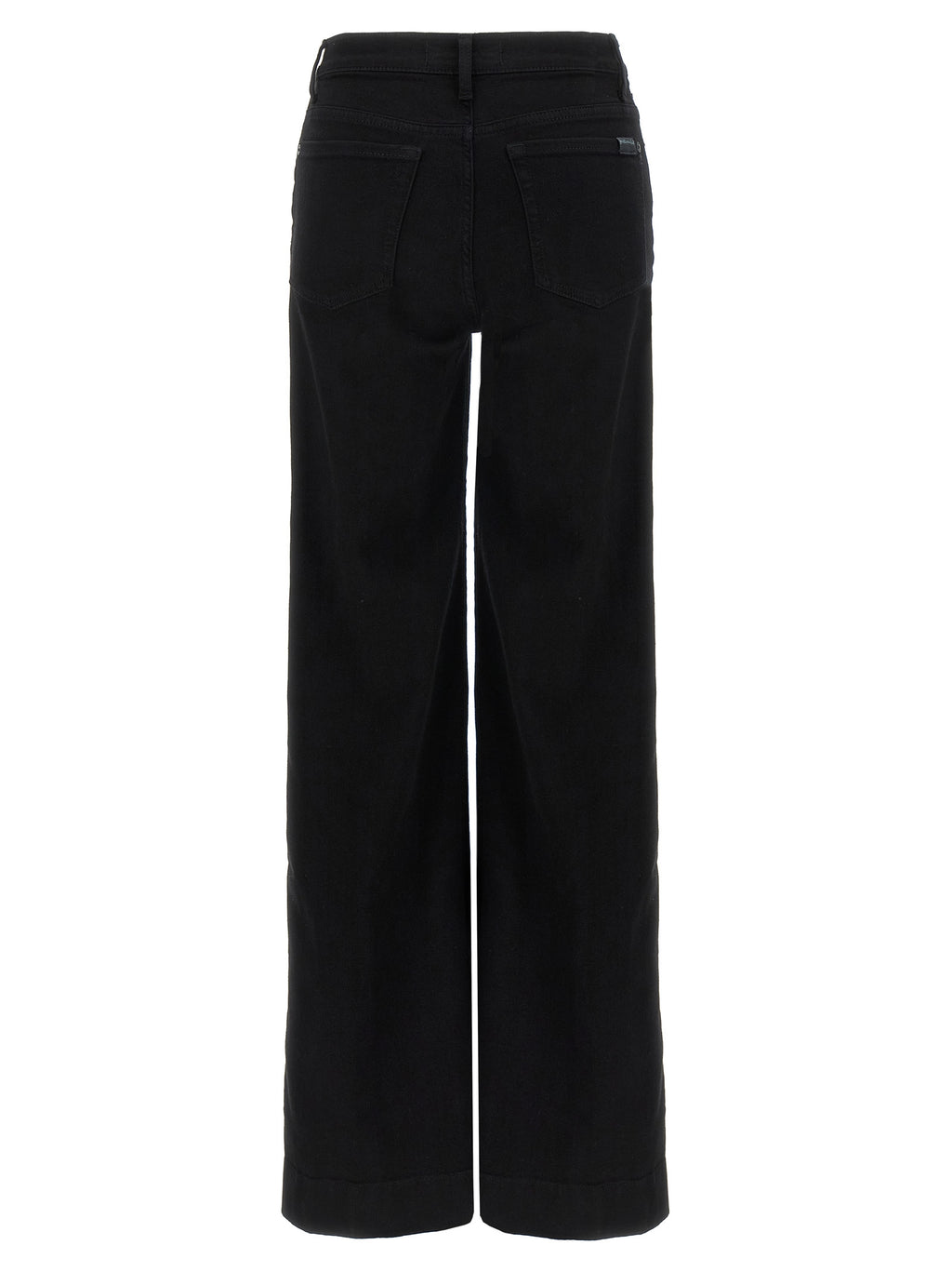 Black Cotton Flared Jeans