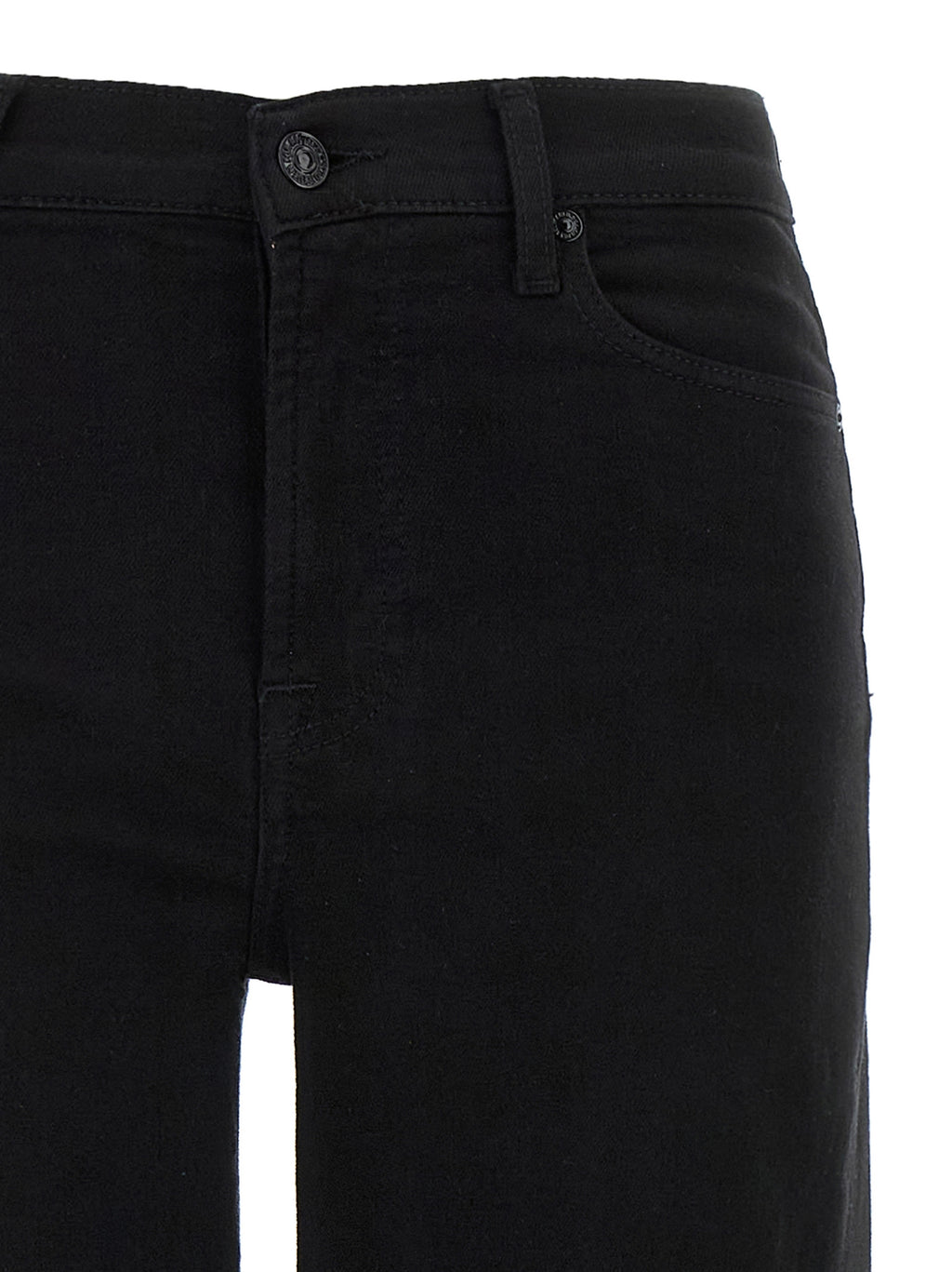 Black Cotton Flared Jeans