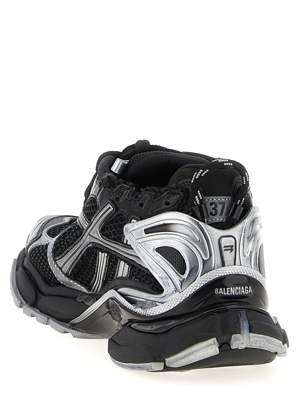 Black Polyethylene Athletic Sneakers