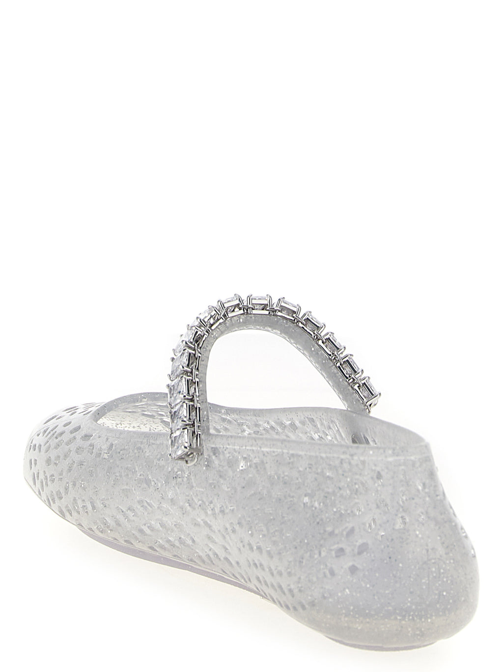 Silver Plastic Ballet Flats