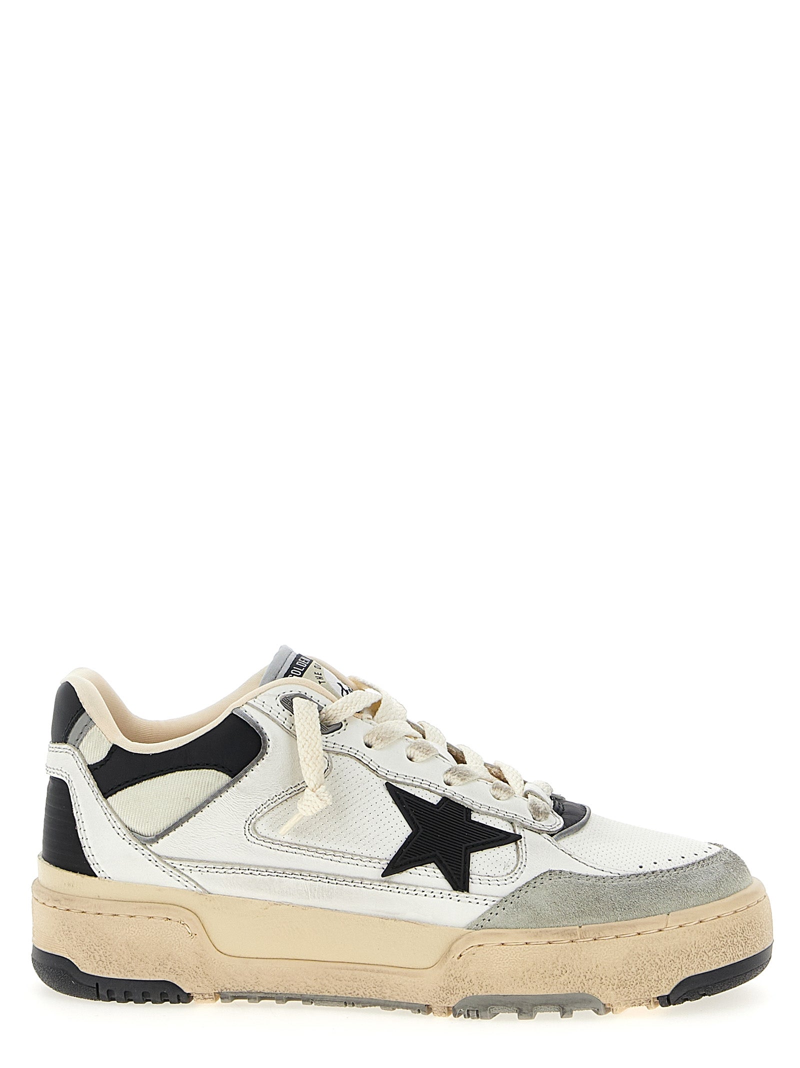 Bicolor Leather Athletic Sneakers