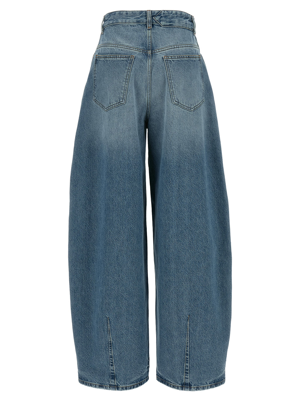 Blue Cotton High-Waisted Jean