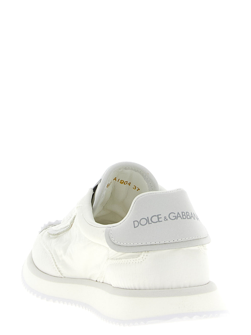 White Polyester Athletic Sneakers
