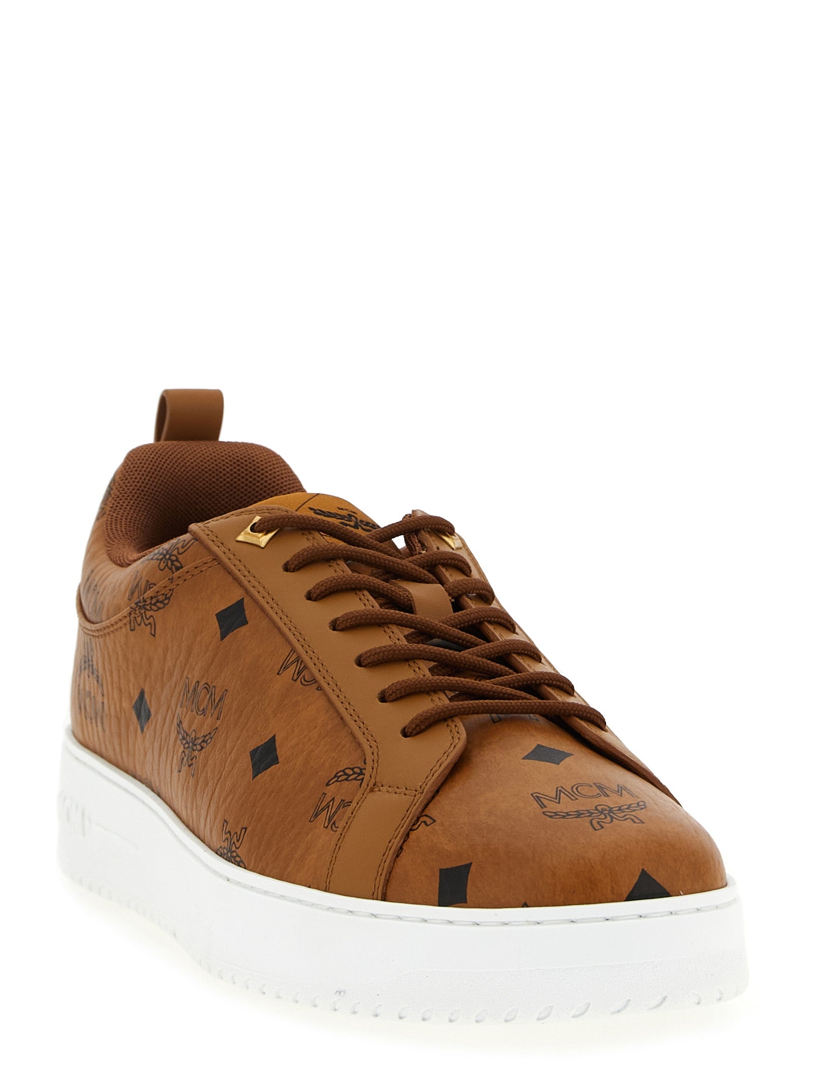 Brown Polyethylene Low Top Sneakers