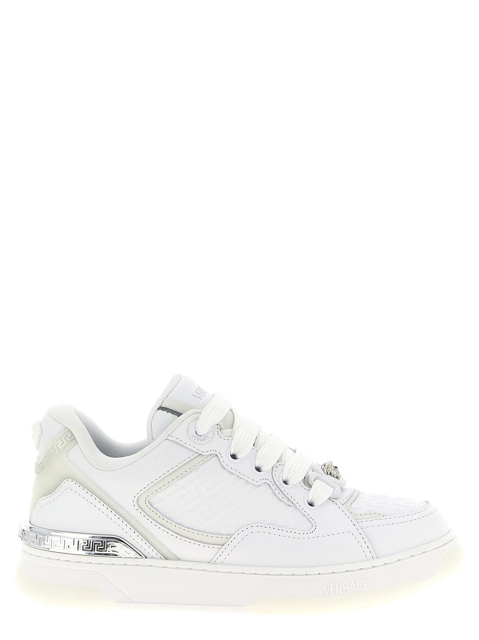 White Calfskin Low Top Sneakers