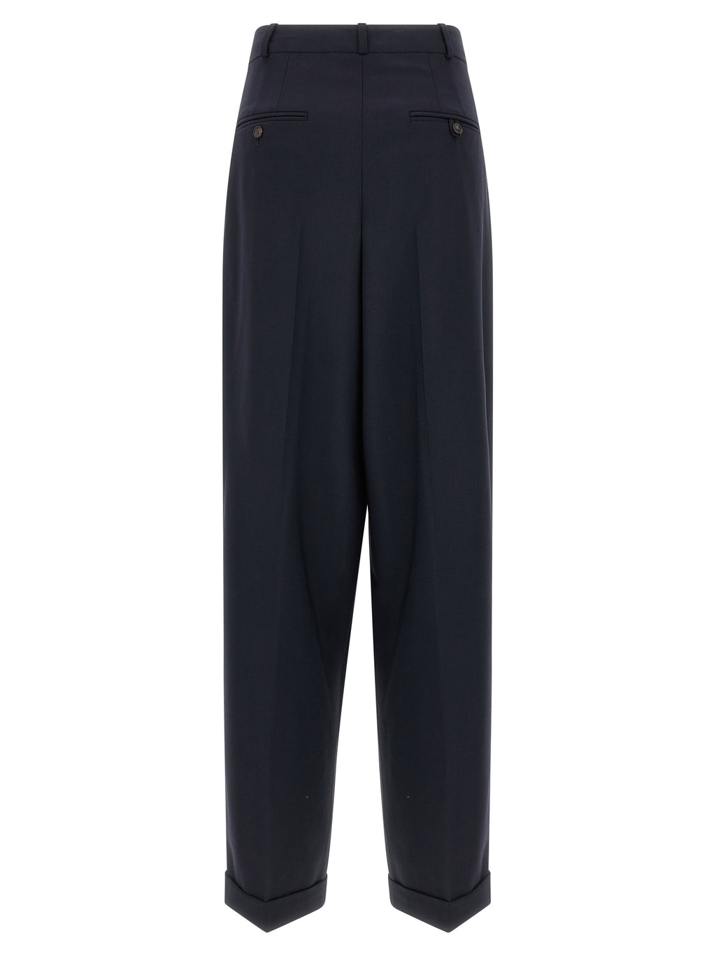Blue Wool Casual Pants