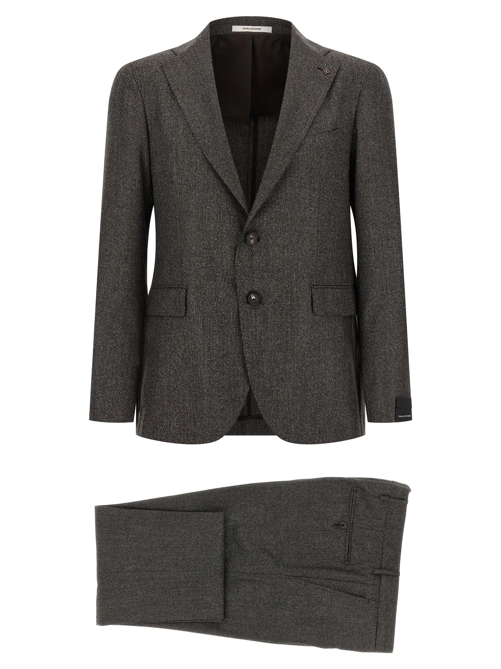 Brown Virgin Wool Two-Piece Suit