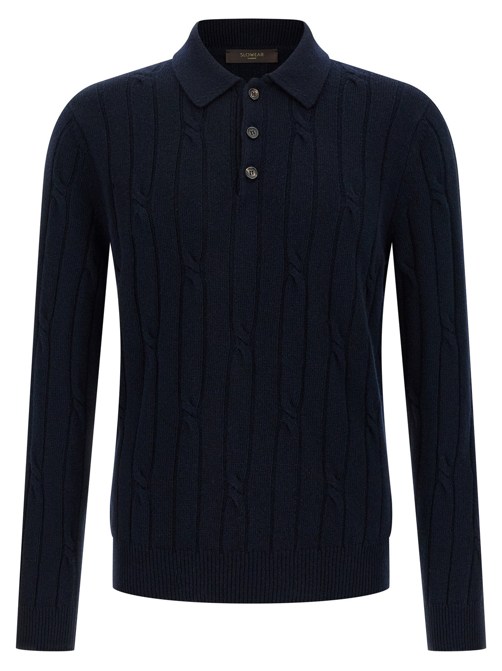 Blue Virgin Wool Polo Shirt