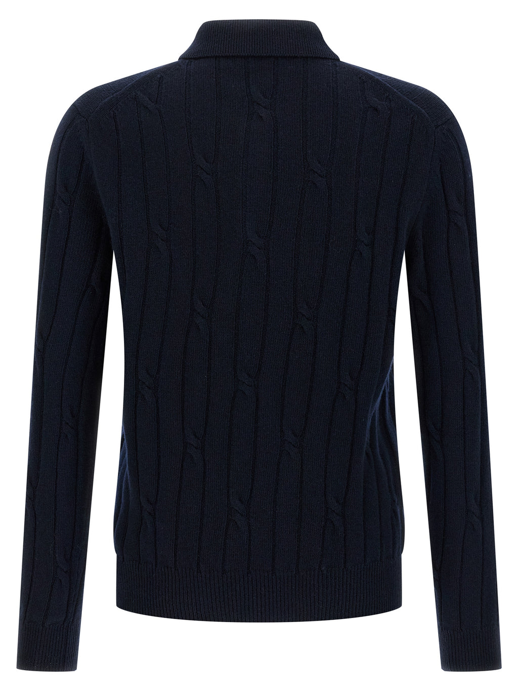 Blue Virgin Wool Polo Shirt
