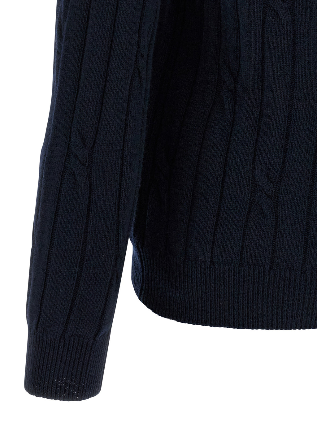 Blue Virgin Wool Polo Shirt