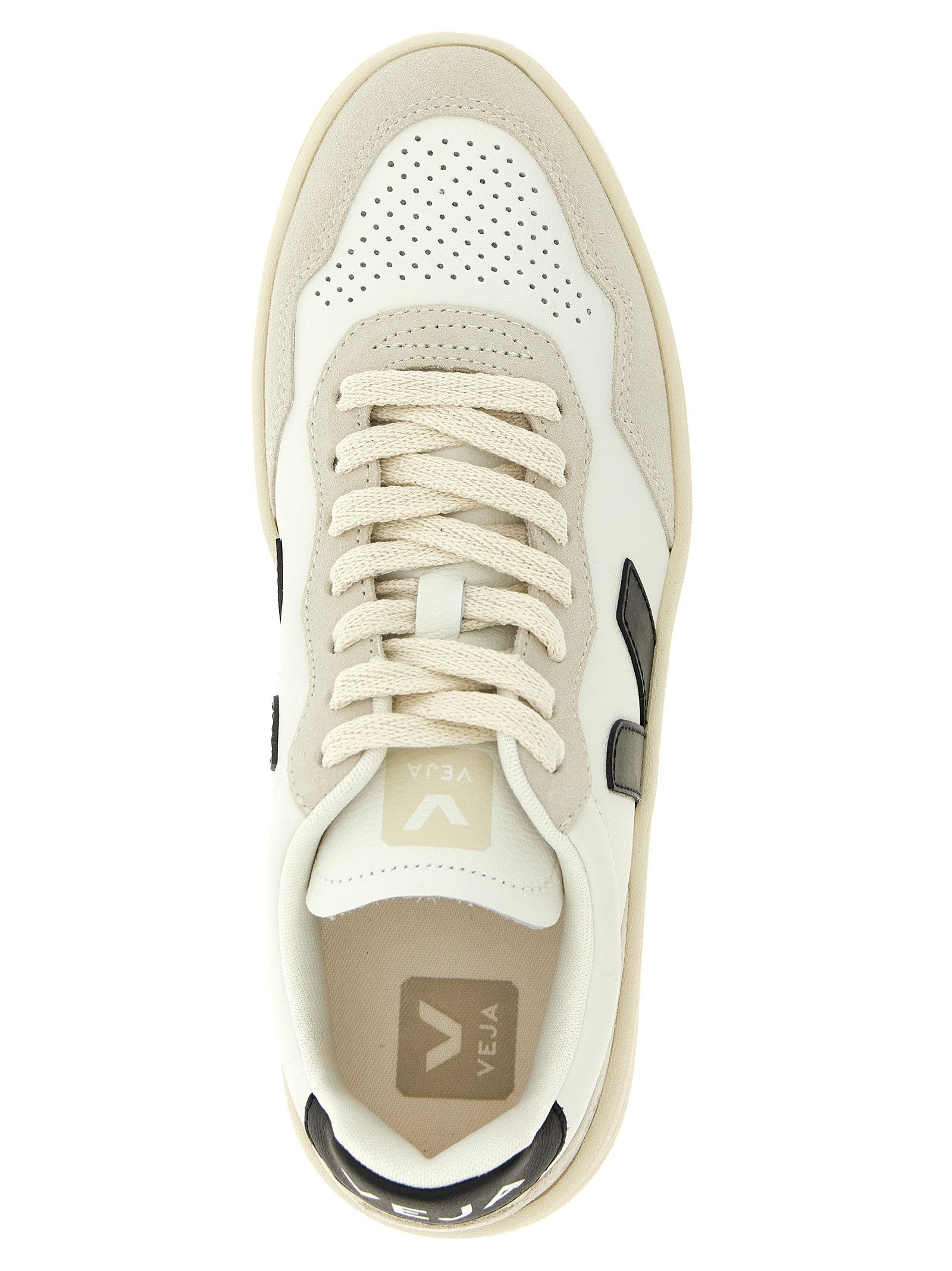 Bicolor Genuine Leather Athletic Sneakers