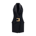 Black Wool Oves Aries Casual Dress