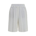 White Cotton Bermuda Shorts