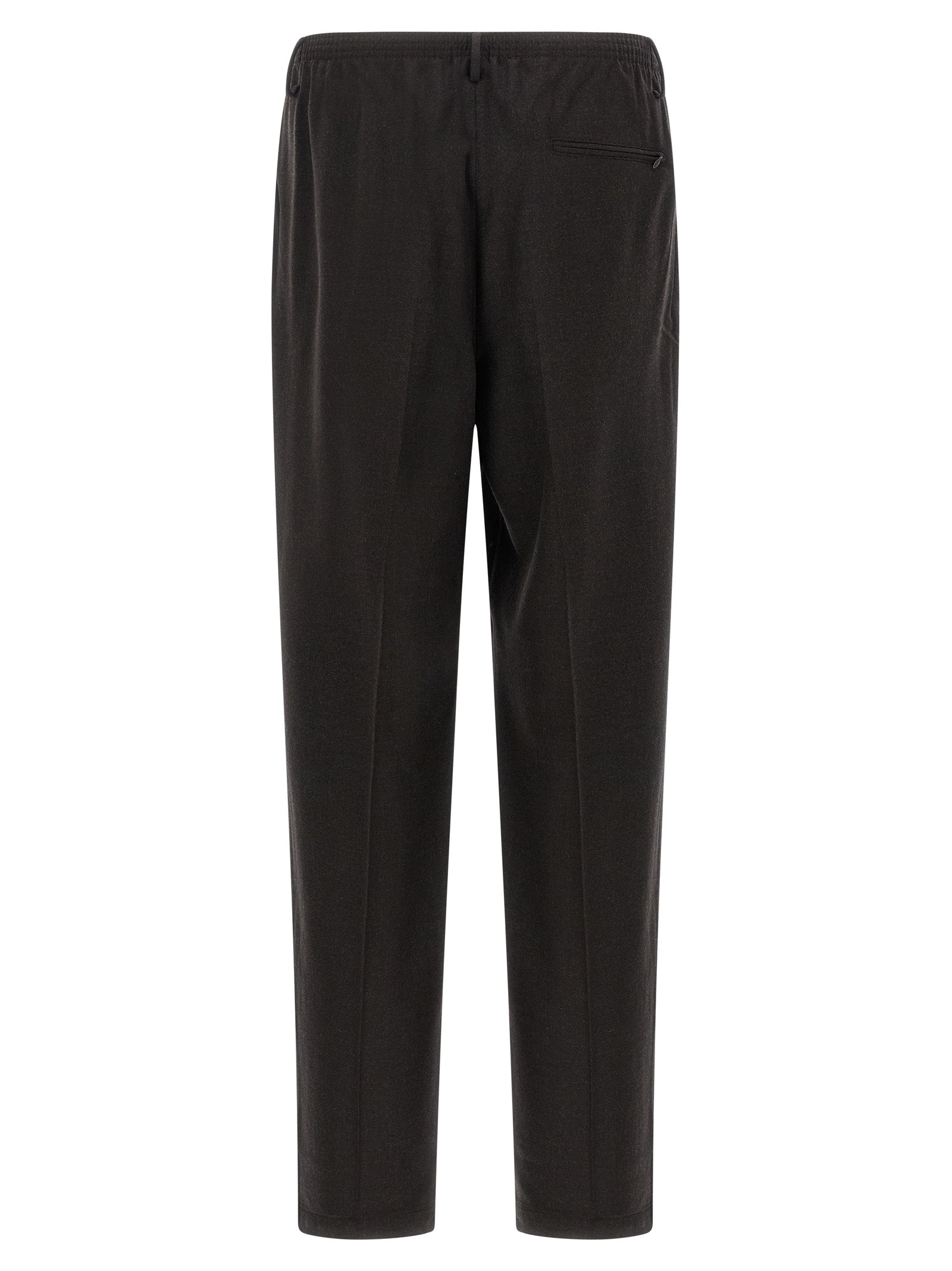Brown Wool Casual Pants