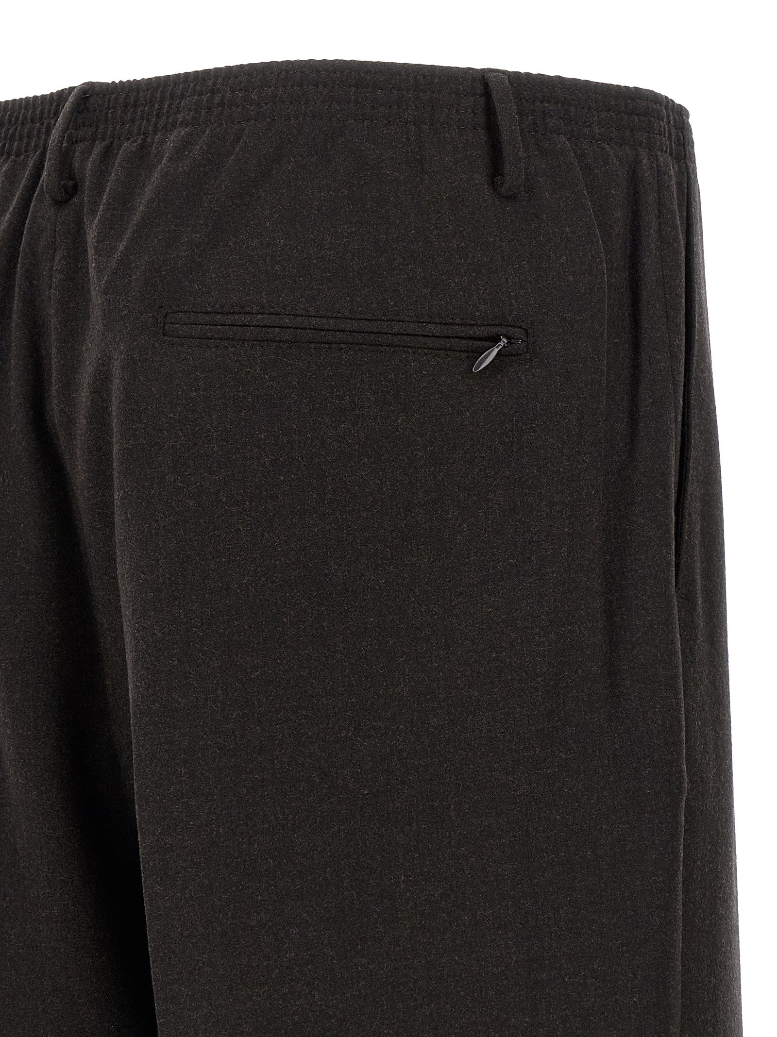 Brown Wool Casual Pants