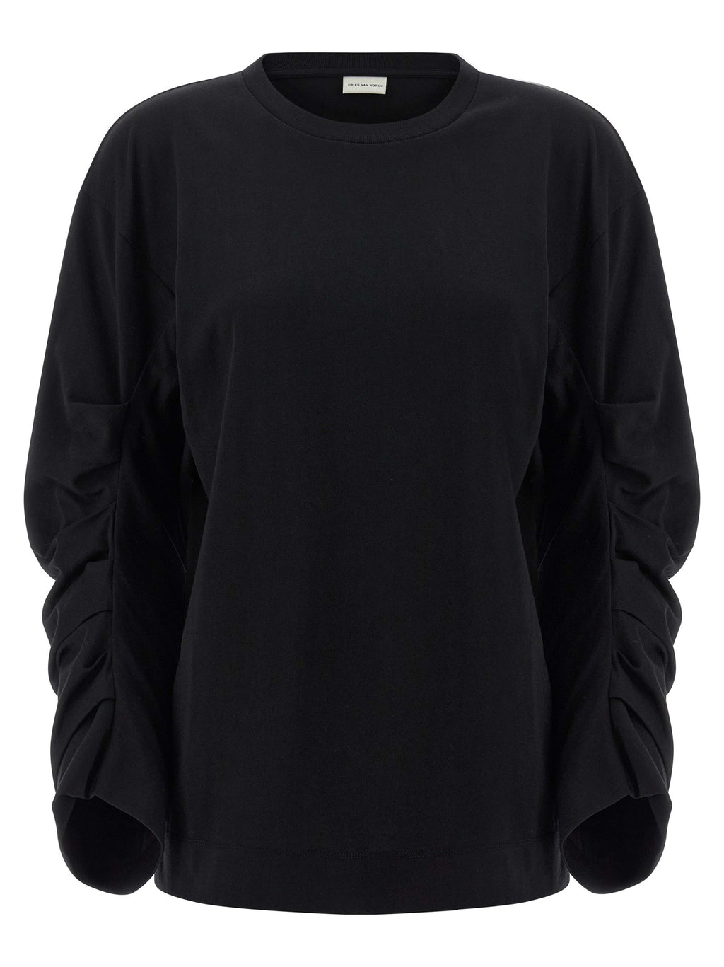 Black Cotton Long Sleeve T-Shirt