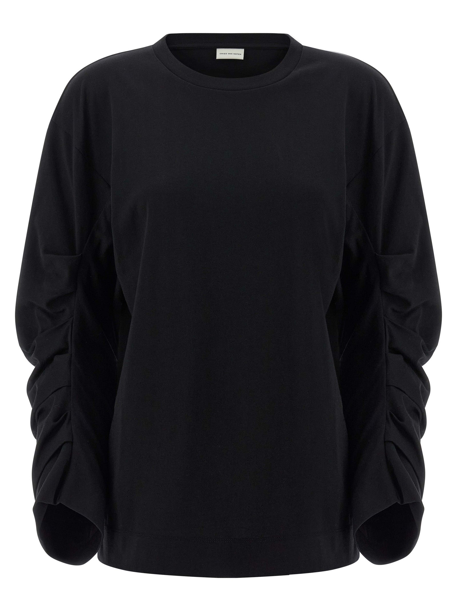 Black Cotton Long Sleeve T-Shirt