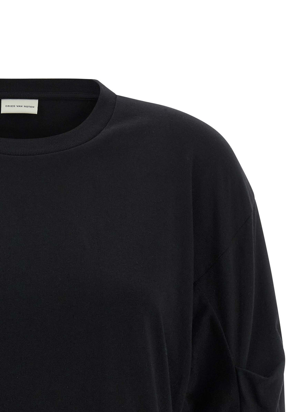 Black Cotton Long Sleeve T-Shirt