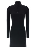 Black Merino Wool Short Dress