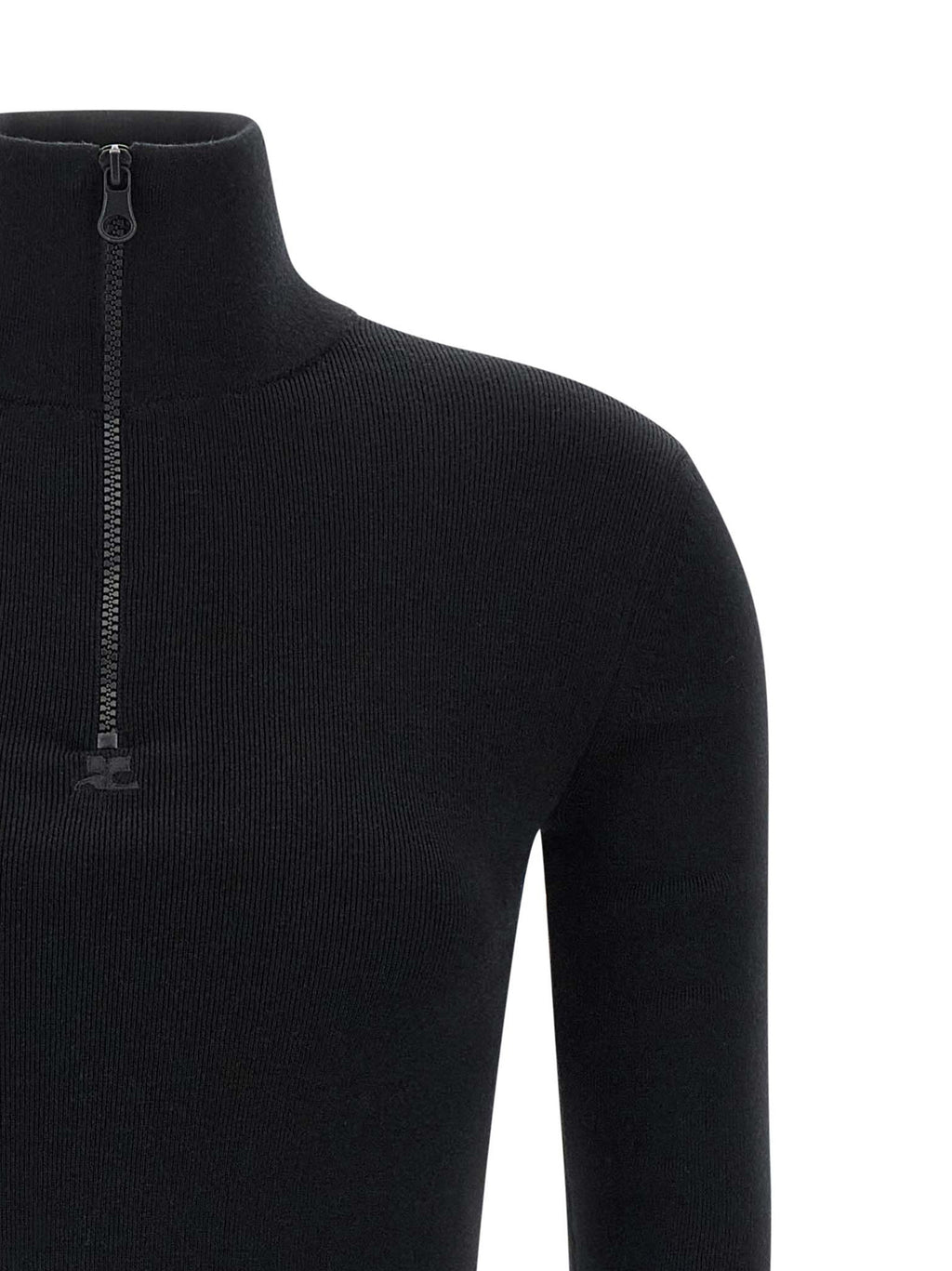 Black Merino Wool Short Dress