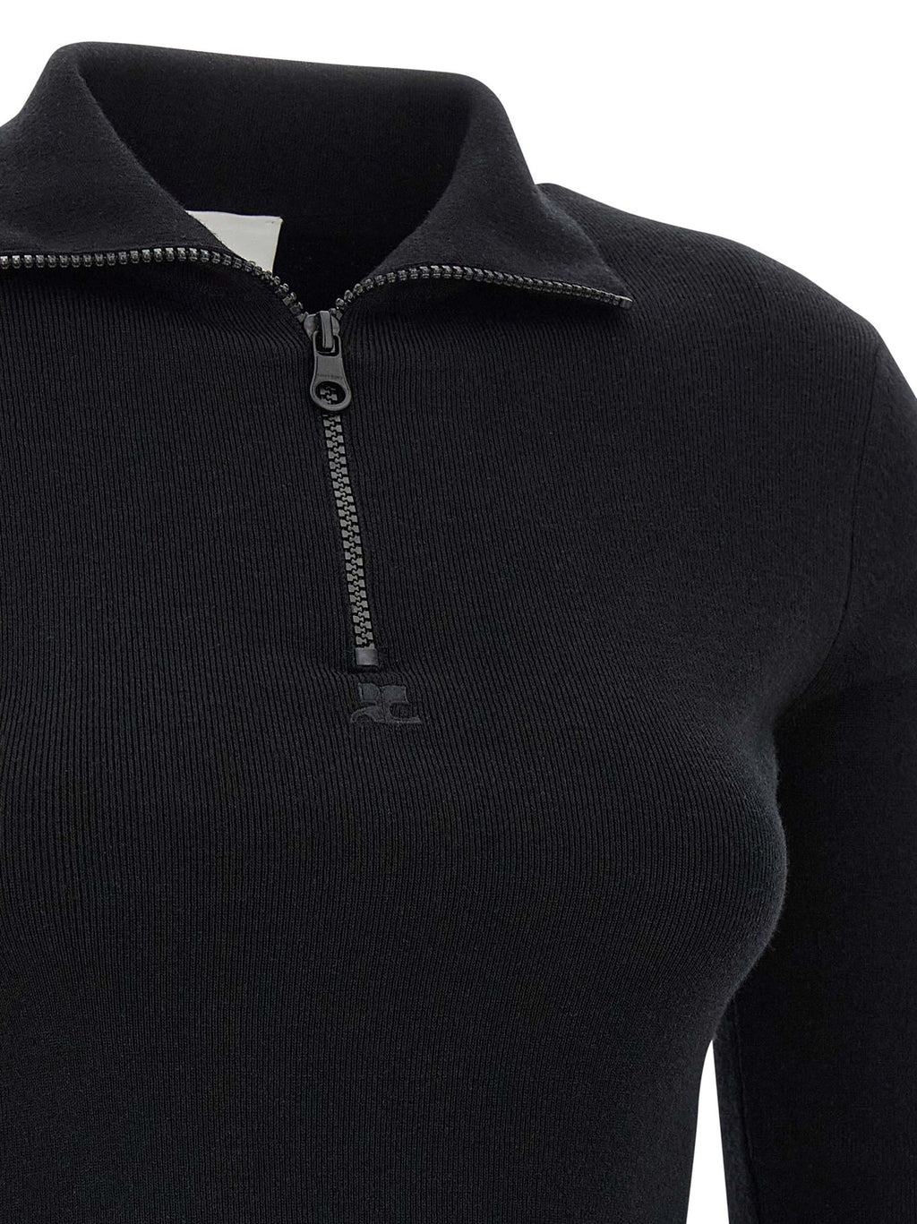Black Merino Wool Short Dress
