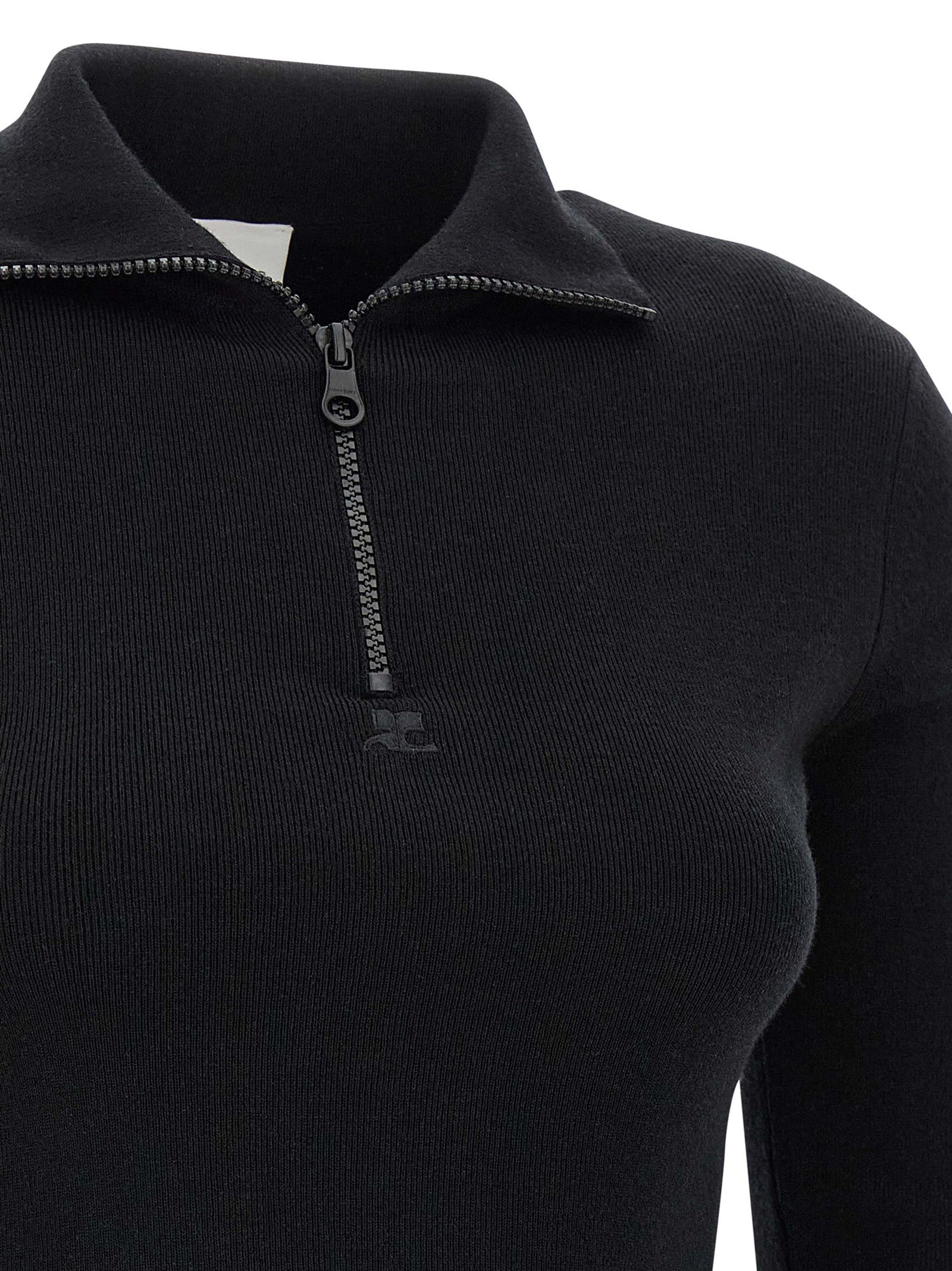 Black Merino Wool Short Dress