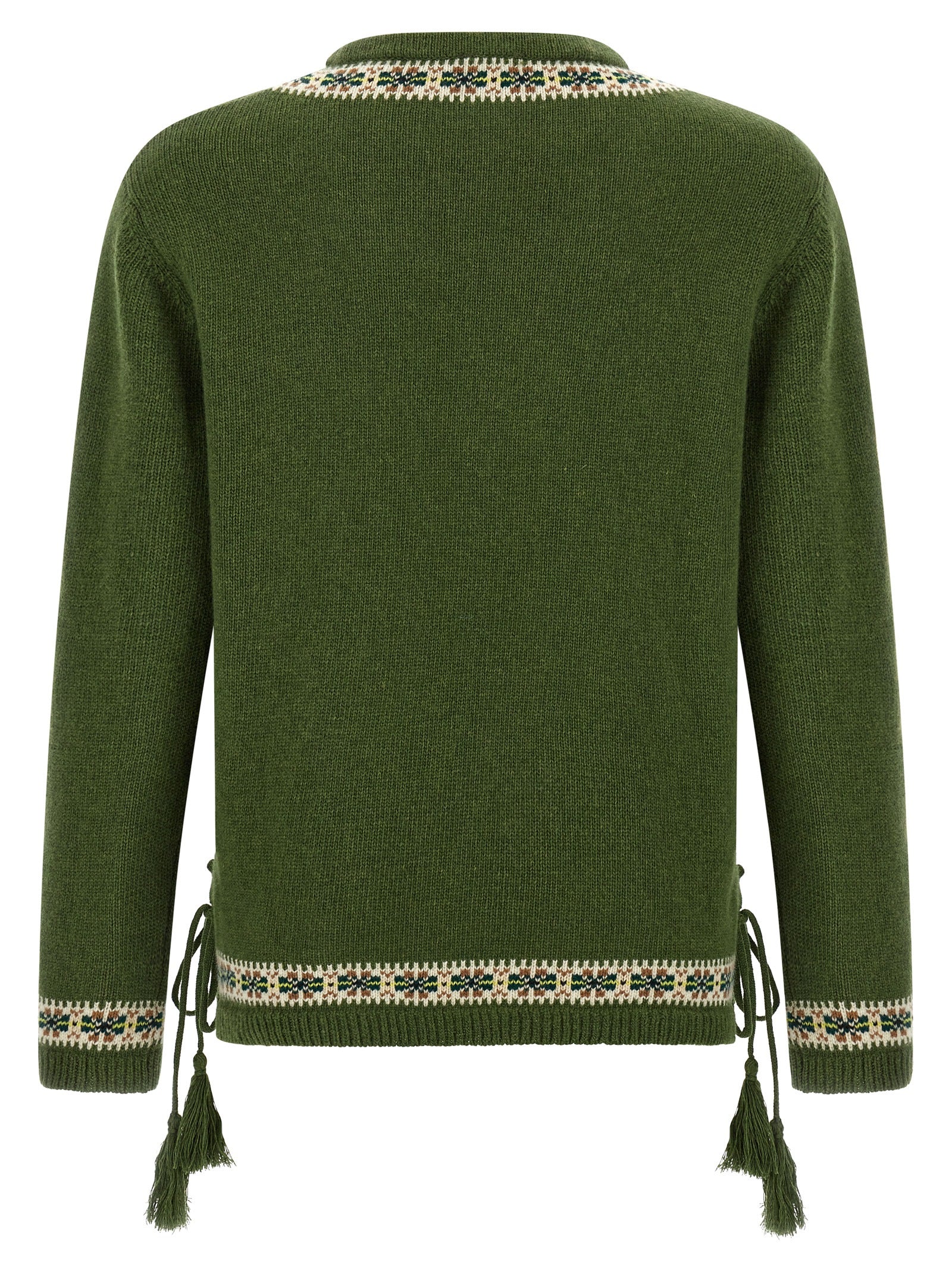 Bicolor Virgin Wool Cardigan