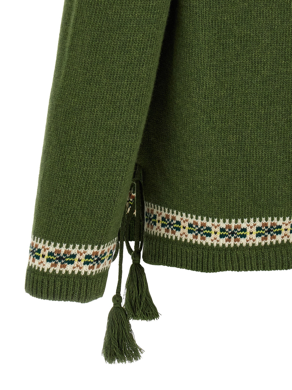 Bicolor Virgin Wool Cardigan