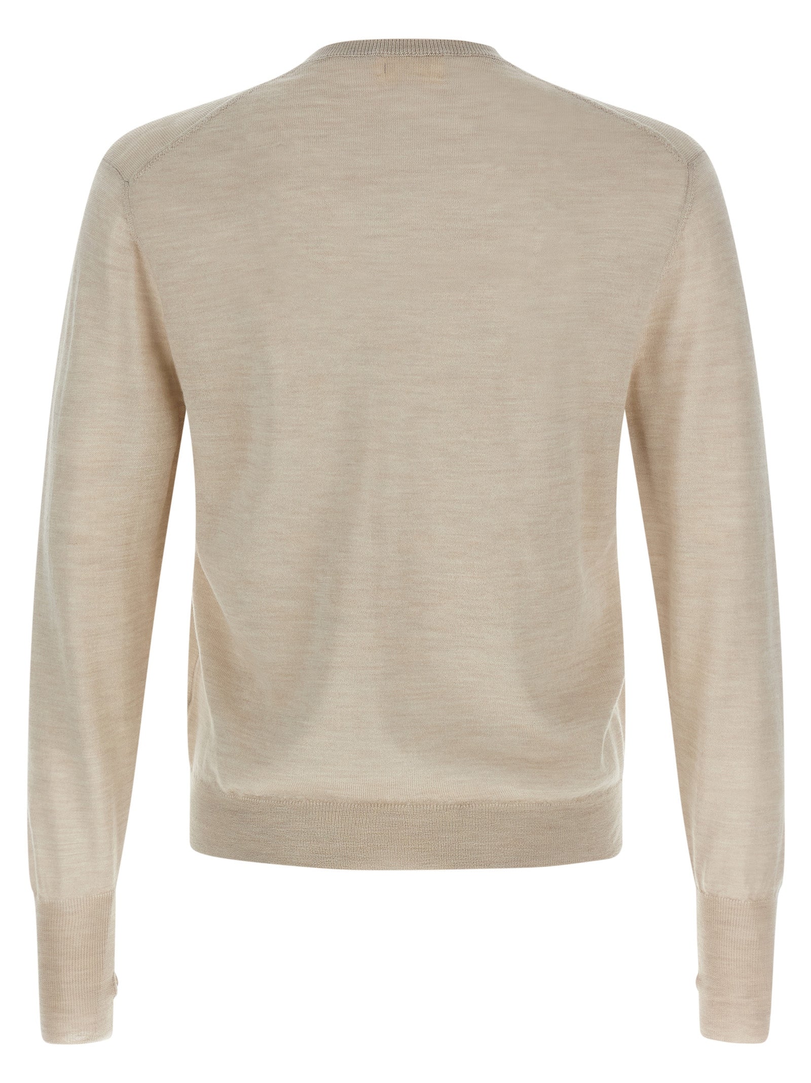 Beige Virgin Wool Cardigan