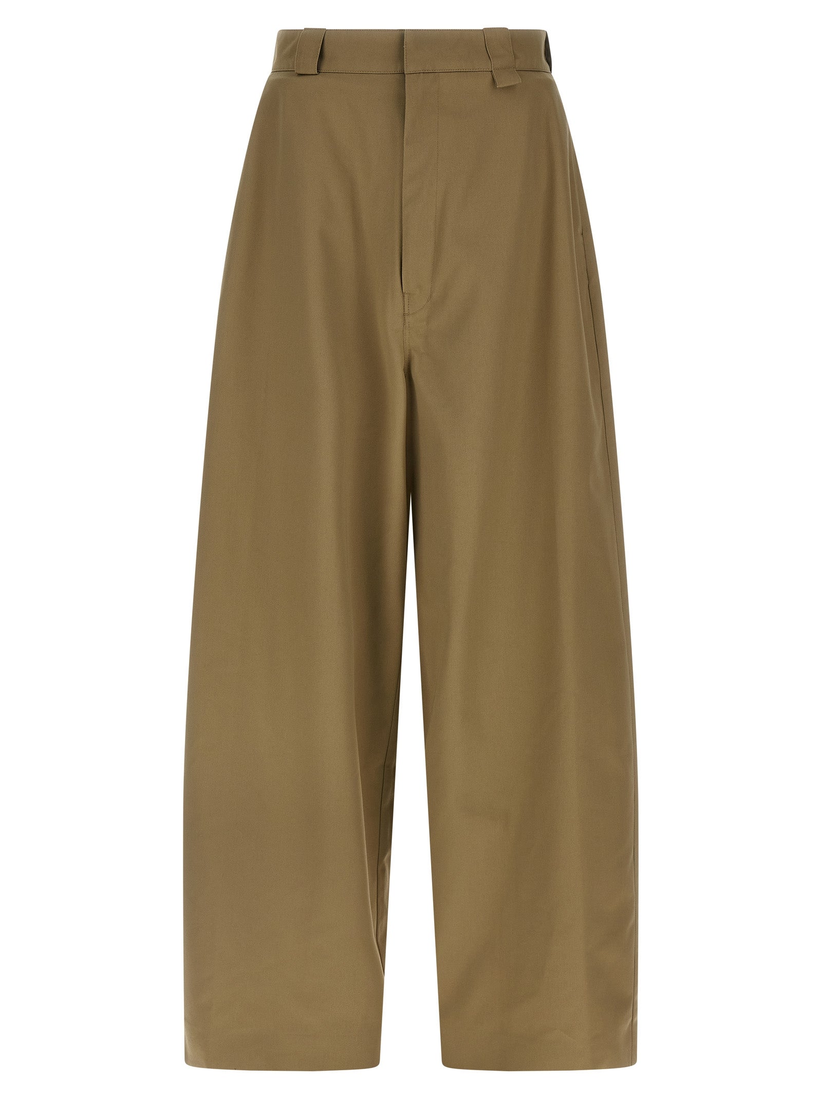 Beige Polyester Chino Pants