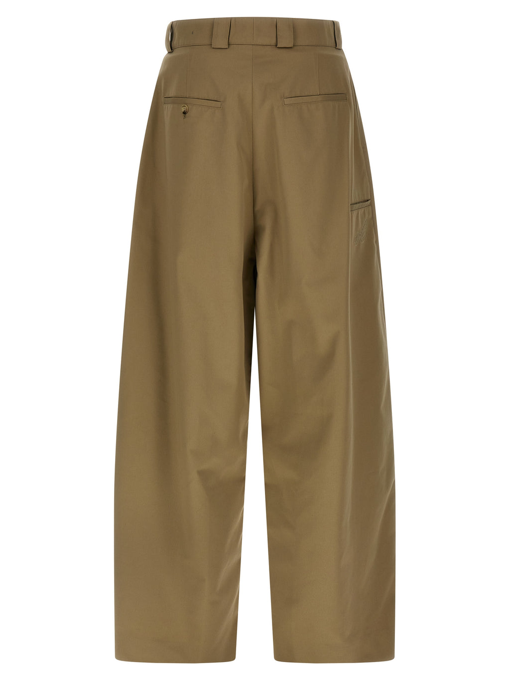 Beige Polyester Chino Pants