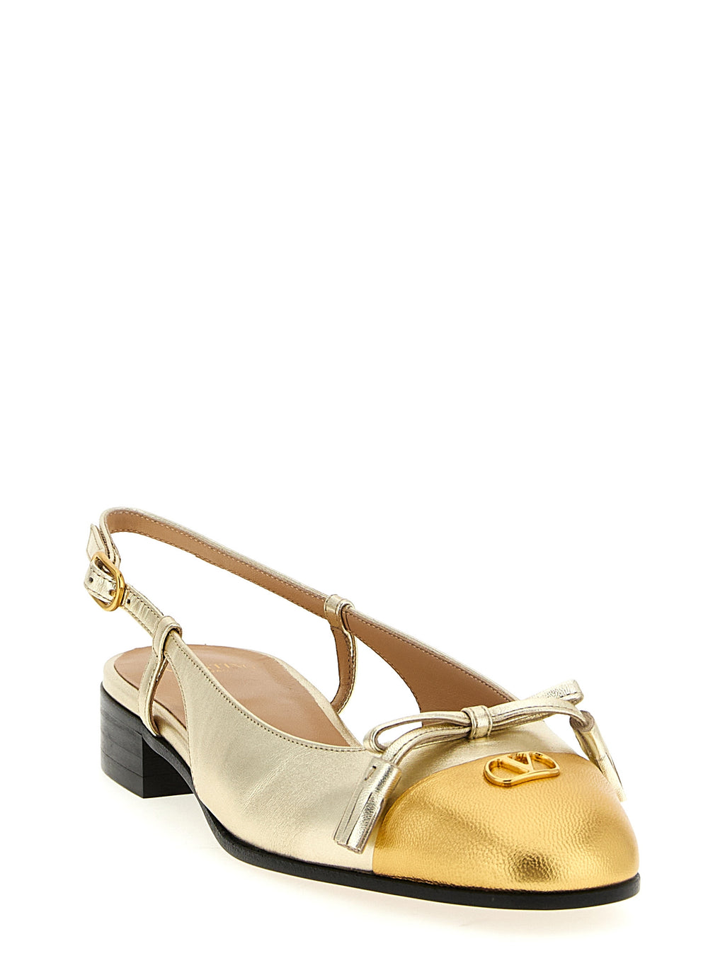 Gold Leather Ballet Flats