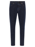 Blue Cotton Straight-Leg Jeans