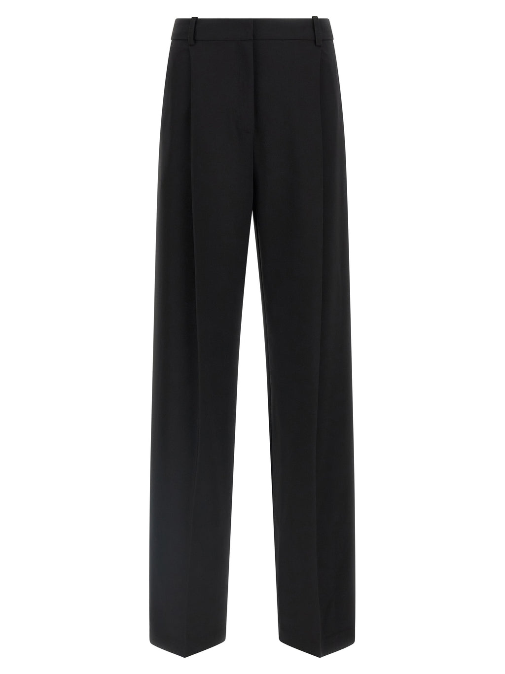 Black Polyester Casual Pants