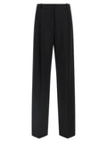Black Polyester Casual Pants