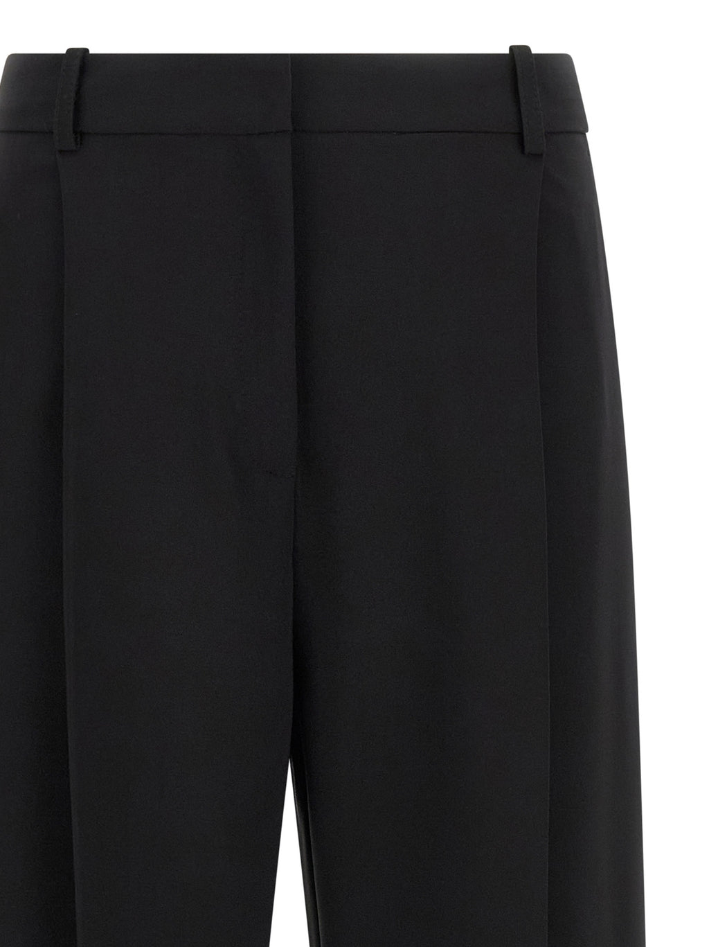 Black Polyester Casual Pants