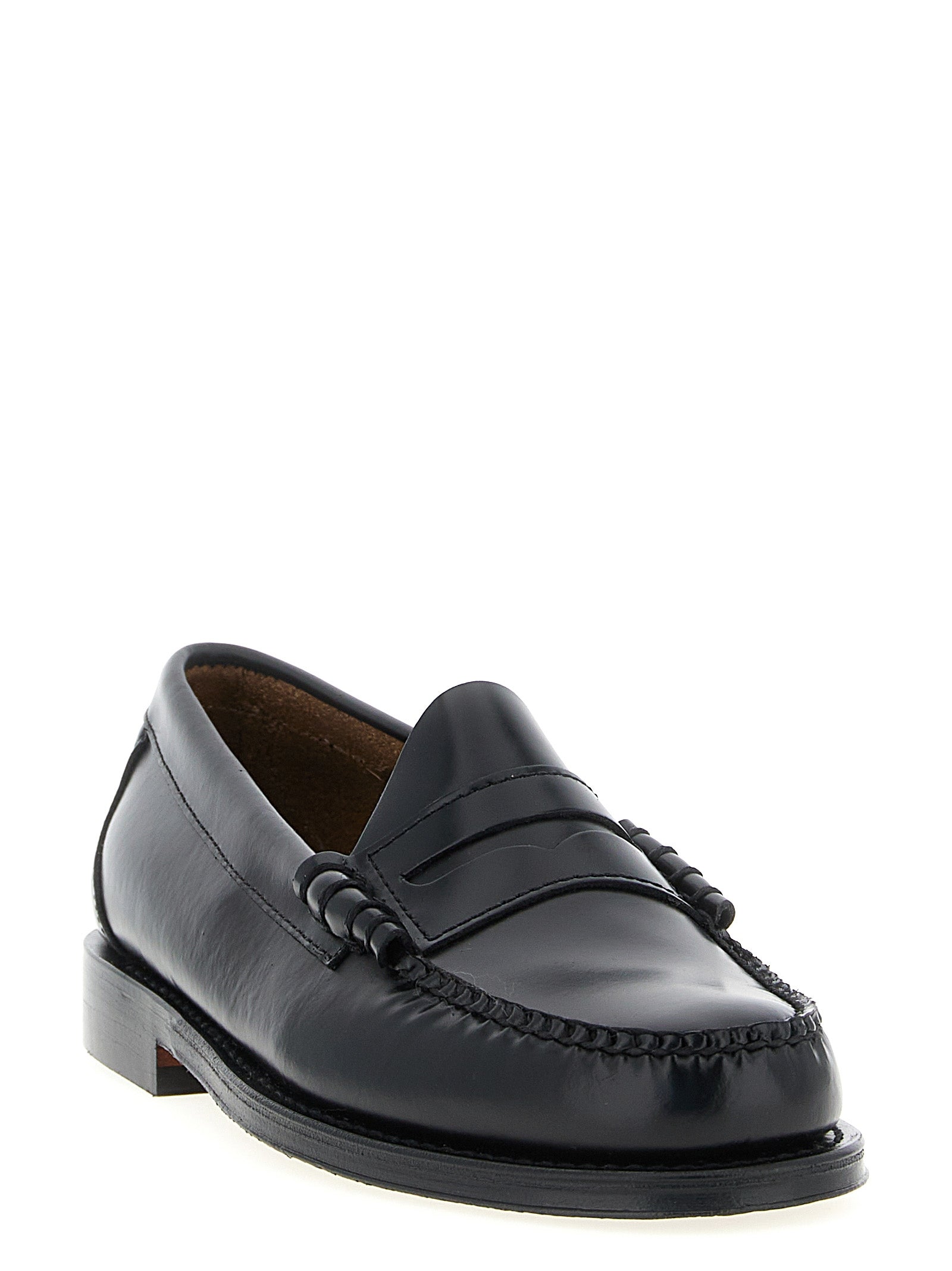 Black Cowhide Slip-On Loafers