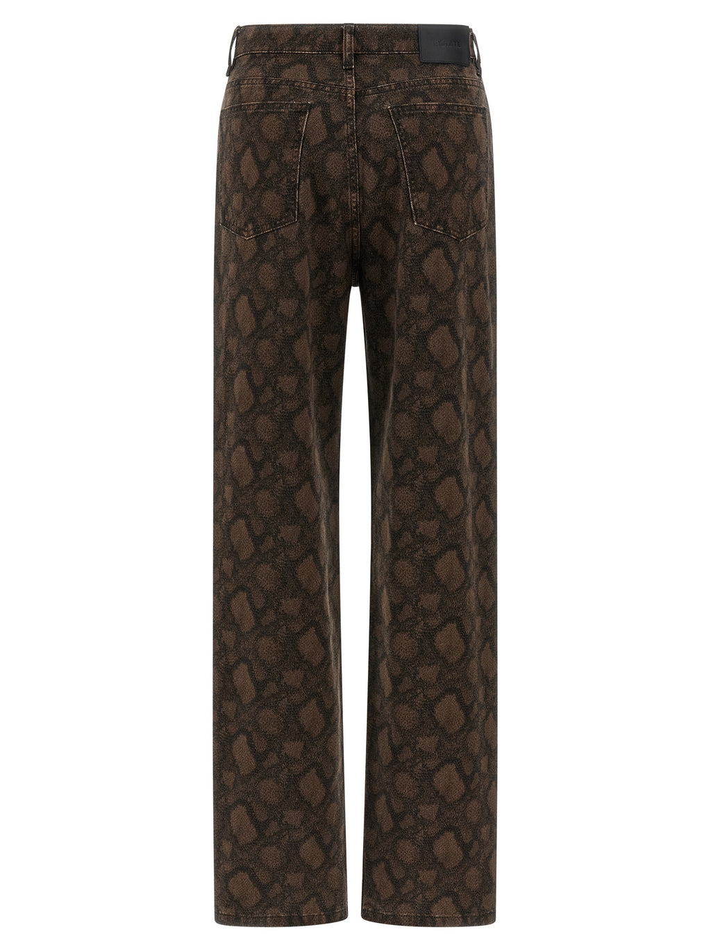 Brown Cotton Straight-Leg Jeans